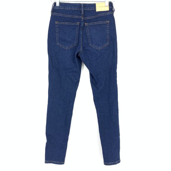 Everlane Women's Size 25 Ankle Skinny Jeans Mid Rise Zipper Fly Blue Stretch - Picture 2 of 6
